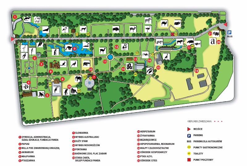Map of the Warsaw ZOO